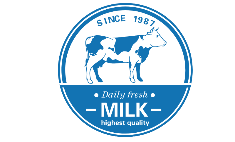 蓝色简洁牛奶标签标贴
