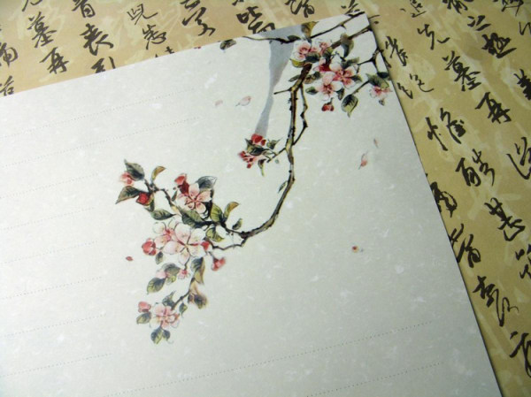 中国风花朵信纸